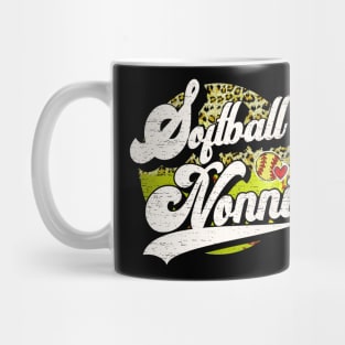 Softball Nonni Vintage Leopard Softball Family Matching Mug